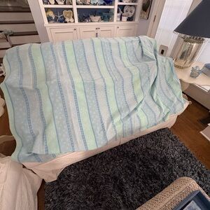 Martha Stewart Christmas tablecloth Pastel Blue-Green